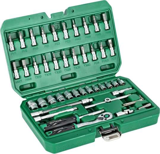 Stalco padrunvõtmete ja bittide komplekt 1/4" (48 osa) kohvris