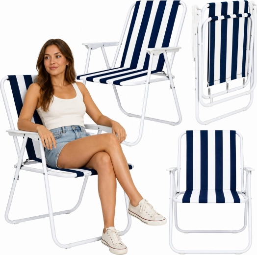 Folding camping chair – beach lounger for the garden and balcony