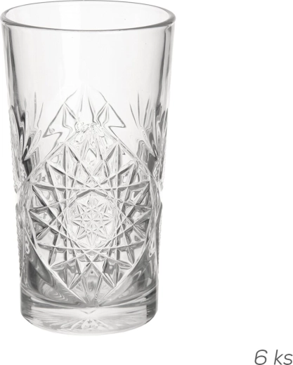 Hobstar Glass 355 ml Clear, Set of 6