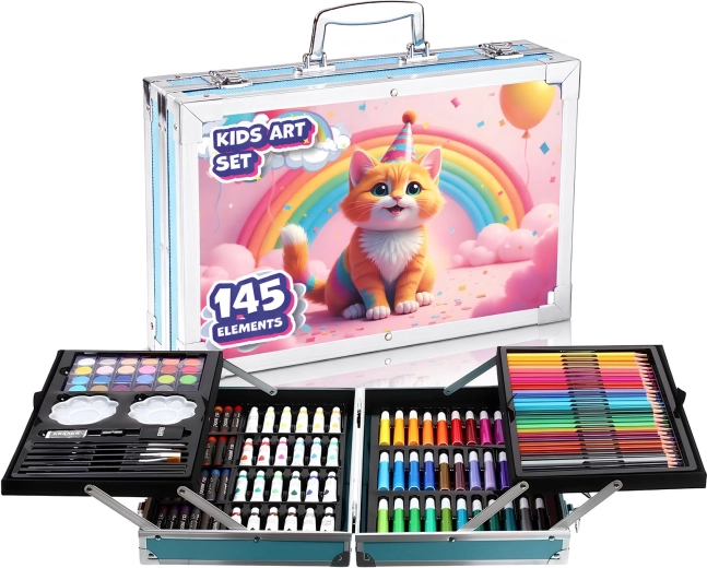 Renew Force Art Set in a Suitcase with Cat Design