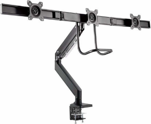 Frame for 3 monitors with adjustable arm