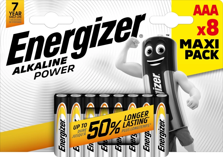 Energizer Alkaline Power AAA/LR03 leeliselised AAA-patareid – 8 tk