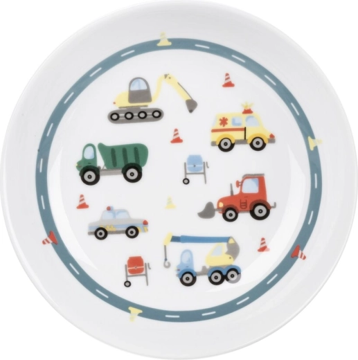 Laste portsjoniteks jaotatud sügav taldrik autodega 19 cm