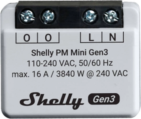 Energiamõõturi juhtseade Shelly PM Mini Gen3 WiFi/Bluetooth
