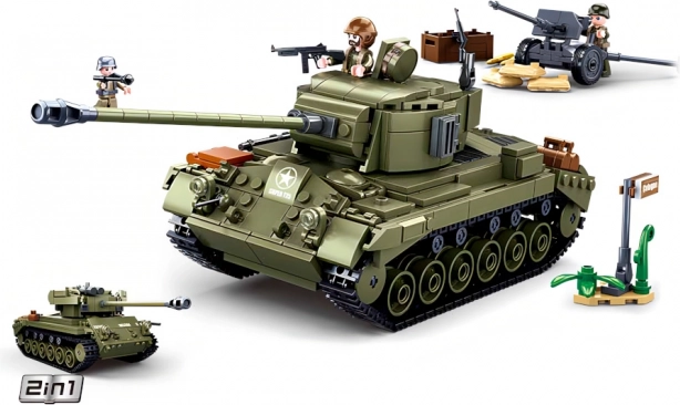 Sluban Army keskmine tank 2in1 ja õhutõrjekahur ehituskomplekt