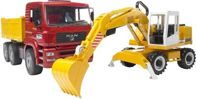 Bruder’i MAN kallurauto ja Liebherr ekskavaator