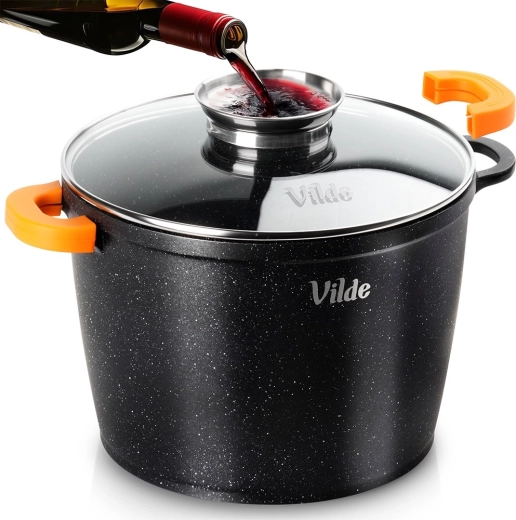 Graniitpott klaasist kaanega TERRUNA AROMA 24 cm, 6,7 l
