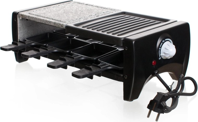 Elektriline raclette-grill 8 inimesele loodusliku kivi ja grillplaadiga