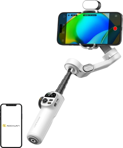 AOCHUAN Smart X2 stabilisaator RGB-valgustusega (valge)