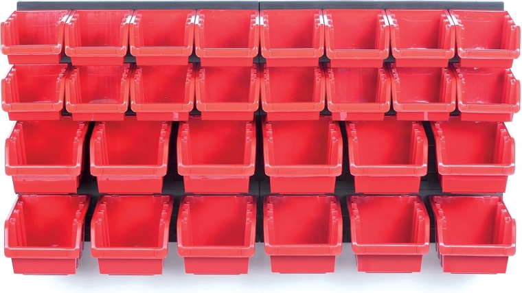 Tööriistade riputuspaneel 28 karbiga ORDERLINE, 800 × 165 × 400 mm
