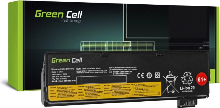 Aku Lenovo ThinkPad T470/T570/P51s jaoks – Green Cell 11,1 V 4,4 Ah