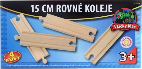 Vláčky Max sirged rööpad 15 cm – 4 tk