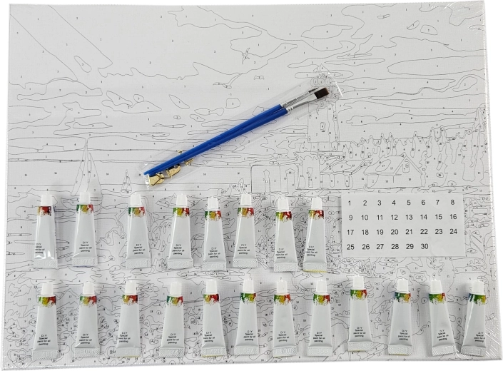 Complete set with paints and brushes