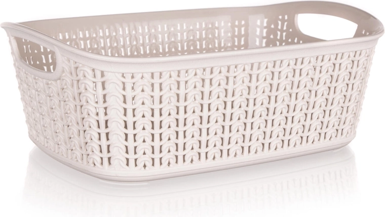 Rotangivälimusega plastikust korv 3 l, kreemjas 26,5 × 20 × 9,5 cm