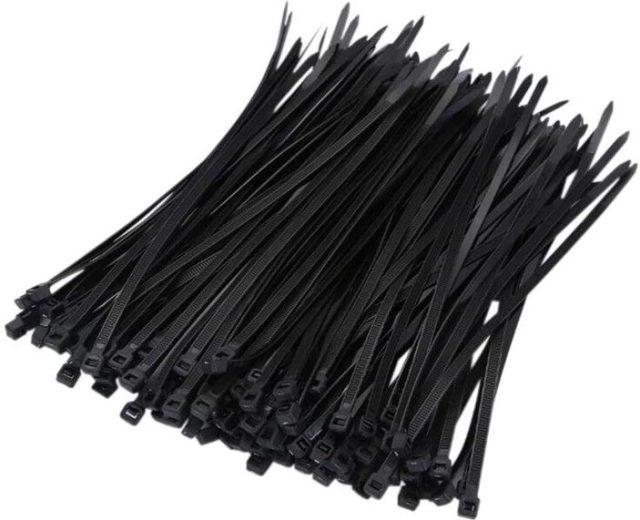 Isekinnituvad kaablisidemed (tõmbesidemed) 3,6 × 200 mm, mustad – komplekt 100 tk