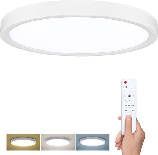 Solight LED lae-/seinavalgusti Estela White kaugjuhtimispuldiga, 60 W, 4500 lm, 50 cm, hämardatav, CCT 3000–6500 K