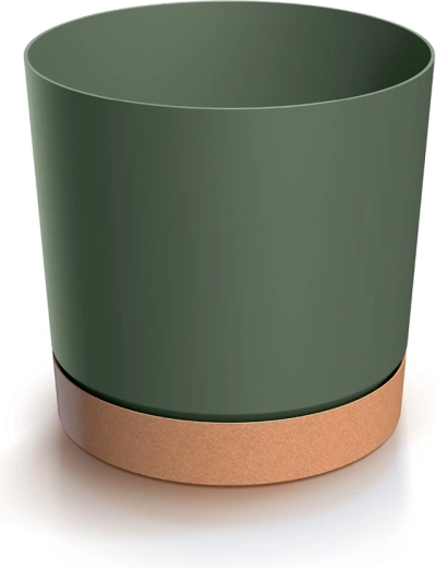 Lillepott alusega TUBO ECO Wood 10,8 cm tumeroheline