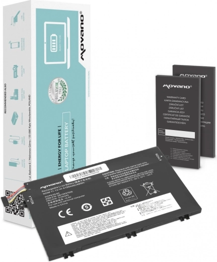 Movano 01AV445 aku Lenovo ThinkPad E14, E15, E480, E580 ja E590 jaoks, 4100 mAh