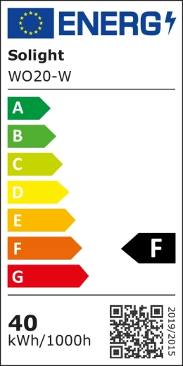 Energiaklass F ja selgelt märgitud tarbimine