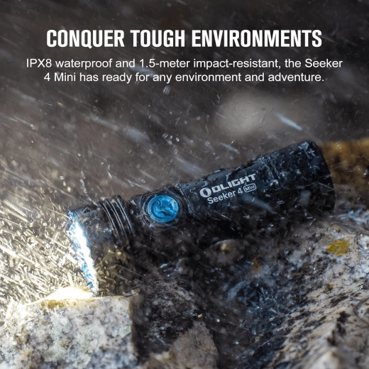 Taskulamp Olight Seeker 4 Mini Titanium Limited Edition UV-valgusega
