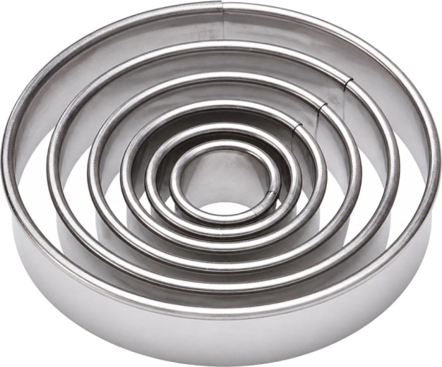 Orion round stainless steel cookie cutters 1.3–5.2 cm - 5 pcs