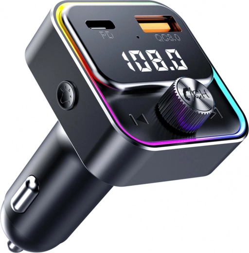FM Bluetooth saatja autosse SWM 3000 koos USB-A ja USB-C-ga, PD ja QC 3.0, hääljuhtimine - 1 tk