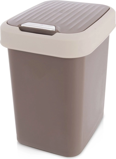 Plastprügikast 12 l pruun, kallutatava kaanega