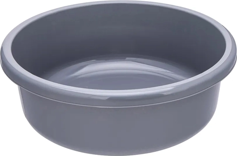 Round plastic bowl 9 l grey 36 cm