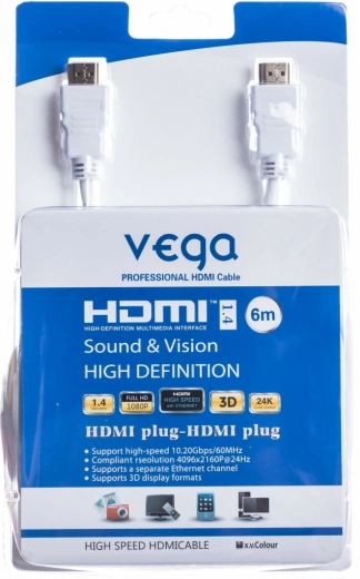 HDMI kaabel 6 m valge Vega