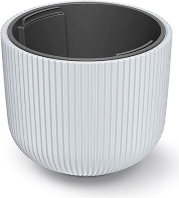 Lillepott sisuga Milly 24 cm – valge, sooniline plast sise- ja välistingimustesse