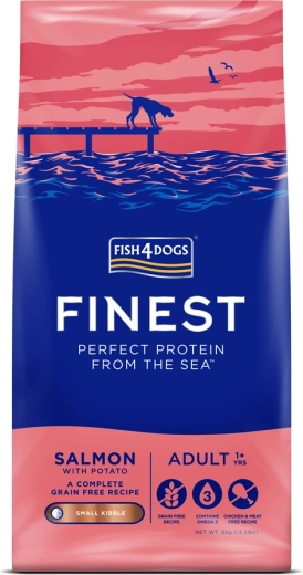 Fish4Dogs Finest Salmon with Potatoes – small kibble for adult dogs 1.5 kg