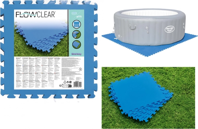 Kaitsvad vahtmatid basseini alla 50 × 50 cm – 9 tk, BESTWAY Flowclear