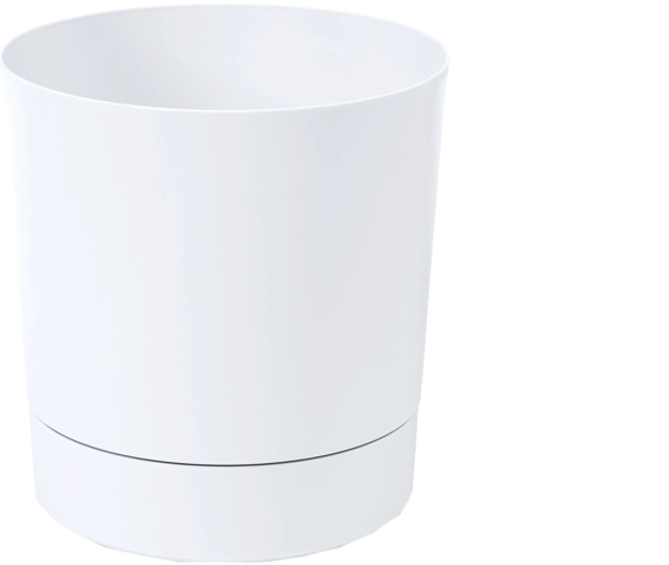 Lillepott alusega Aura 32,5 cm valge LAMELA