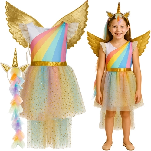 Unicorn costume for children 130–140 cm KRUZZEL, 3-piece set
