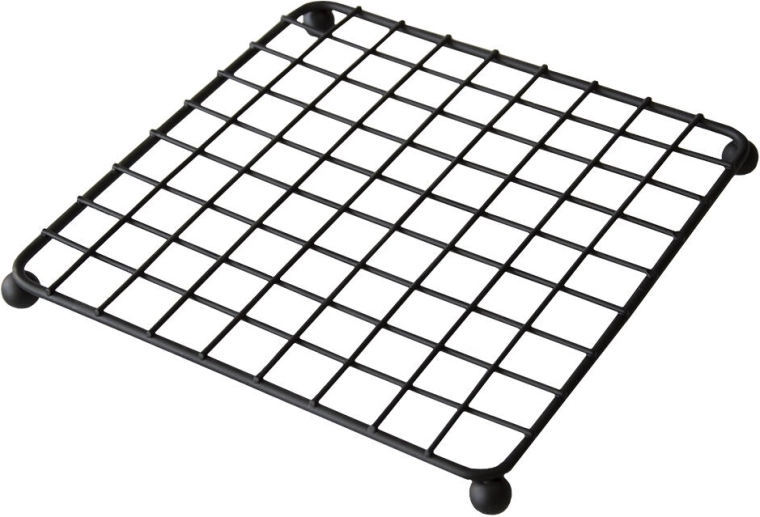 Metallist poti alus 19 × 19 × 2 cm, must