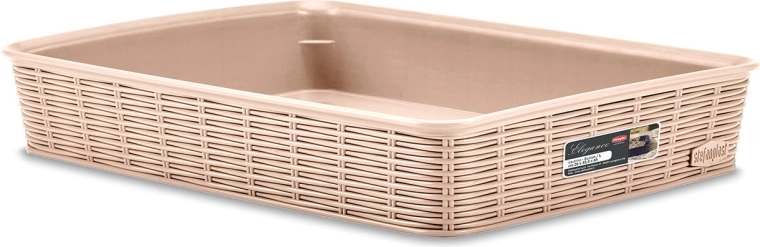 Plastikust hoiukorv Elegance – Beež