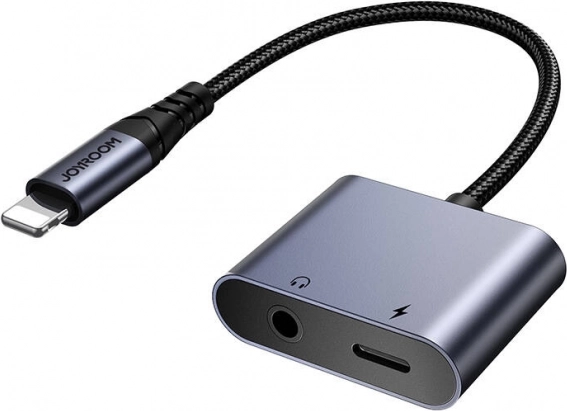 Joyroom 2-ühes audioadapter Lightning → 3,5 mm + Lightning, must