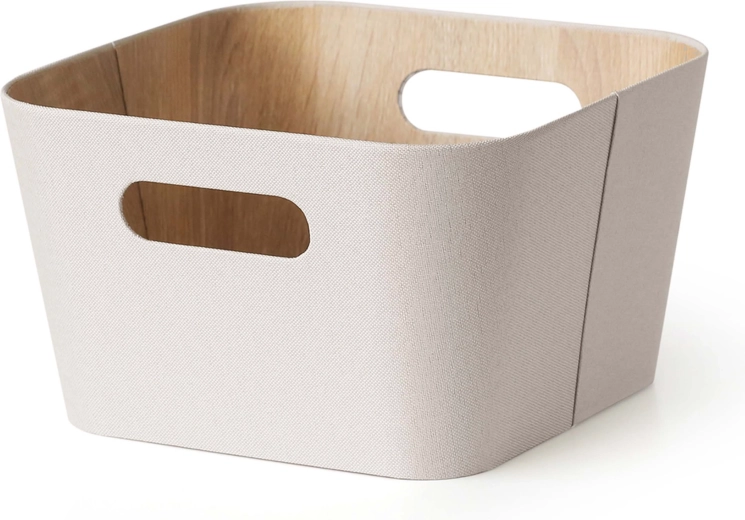 Kreemvalge hoiukorv 27 × 27 × 16 cm