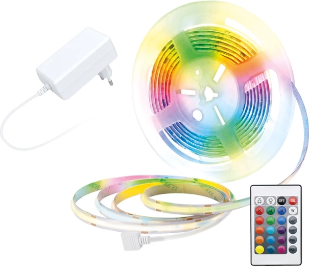 Solight RGB LED-riba koos adapteri ja kaugjuhtimispuldiga, 3 m