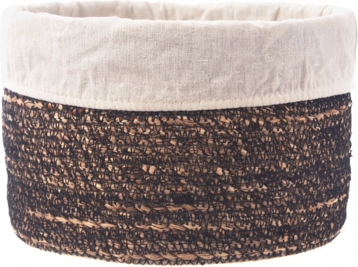 Käsitsi punutud hoiukorv eemaldatava kangasvoodriga 20 × 13 cm
