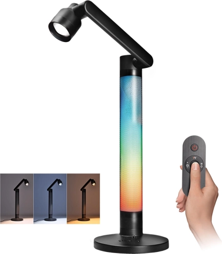 Solight LED hämardatav laualamp RGB-taustvalgustusega 10 W 600 lm kaugjuhtimispuldiga