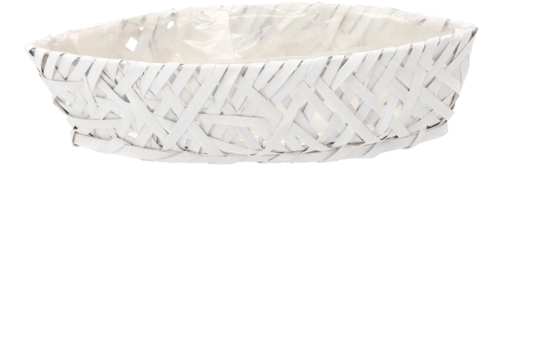 Puidust dekoratiivne lillepoti ümbris paadikujuline, valge, 58 × 23 × 12 cm