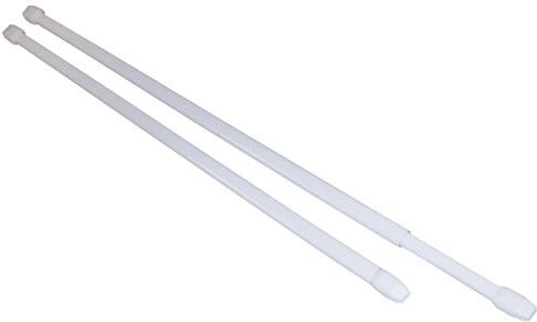 Telescopic café curtain rod 80–150 cm, metal, white, 2 pcs