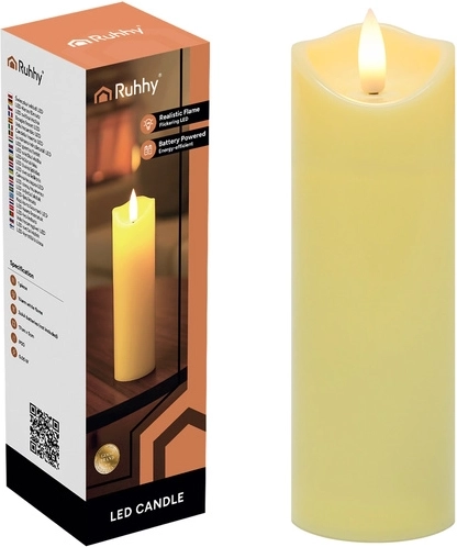 LED-küünal 17 × 5 cm väreleva leegiefektiga RUHHY