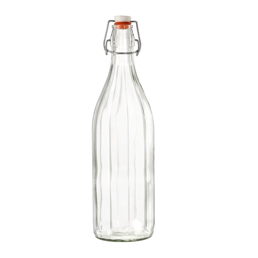 Costolata Glass Bottle with Swing-Top Closure 1 l