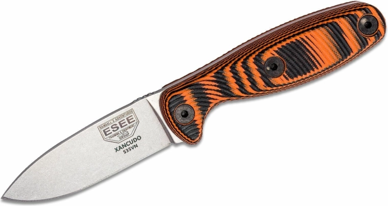ESEE Xancudo välinuga 7,5 cm, stonewash, must-oranž G10, Zyteli tupp