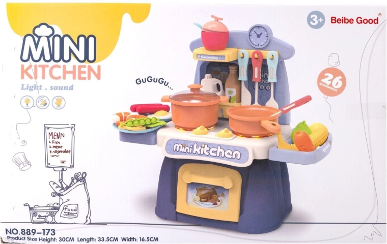 Laste köögikomplekt – pliit tarvikutega valgus- ja heliefektidega - 1 tk