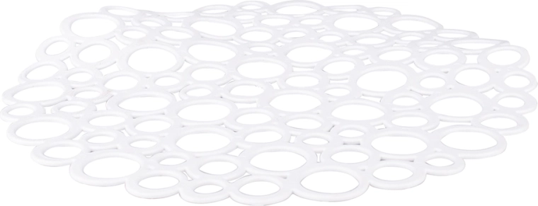 Round soft sink mat with bubble texture, 29 cm, white