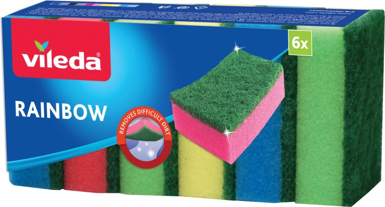 Vileda Rainbow Sponges, 6 pcs