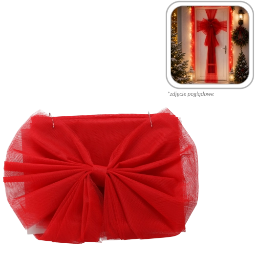 Red Christmas bow for doors 49 × 52 cm